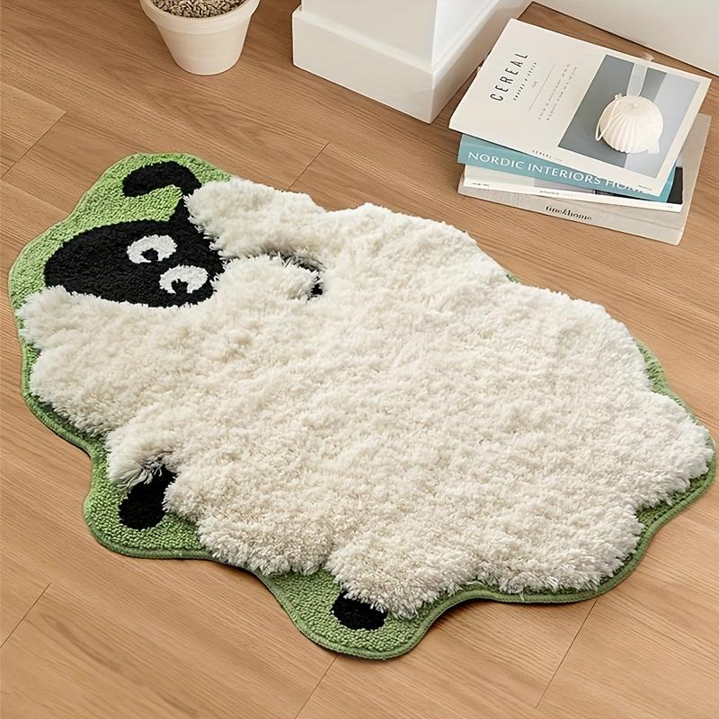 

Деревенский коврик для приветствия с овечками, милый мультяшный дизайн, нескользящий, можно стирать в машине, коврик из ультрамягкого полиэфирного волокна для кухни, столовой, прихожей