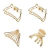 Fashionable Gold Metal Hair Claw Clips Chic Headwear For Daily And Special Events