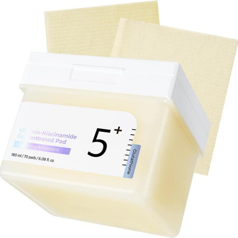 Numbuzin No.5 Vitamin-Niacinamide Soaking Pad – Brightening & Pore Minimizing Exfoliating Cotton Pads
