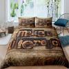 Set de cuvertură de pilota pentru ușă de hambar din lemn Set de lenjerie de pat rustic king size Western Scândură de lemn Fermă în stil rustic Husă de pilota din poliester