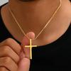 Stainless Steel Cross Necklace For Men Fashion Crucifix Pendant Black Gold Silver Color Chain Women Party Jewelry Accessories