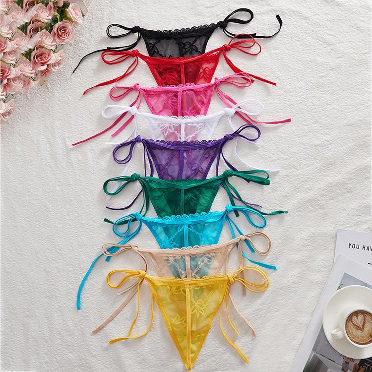 Damen Frühling und Sommer Sexy Transparentes Spitzen-Bindungs-String-Unterwäsche