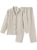 RAKUYUME Linen Long Sleeve Loungewear for and and Size Women's Pajamas, Spring, Summer, Autumn, Winter, Moisture-Wicking Quick-Drying (Light Khaki, M)