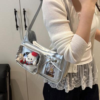 1 Stück Damen Koreanische Transparente Ita Tasche Y2K Harajuku Umhängetasche Schultasche Crossbody Bag Weiblich Preppy Handtasche Geldbörse
