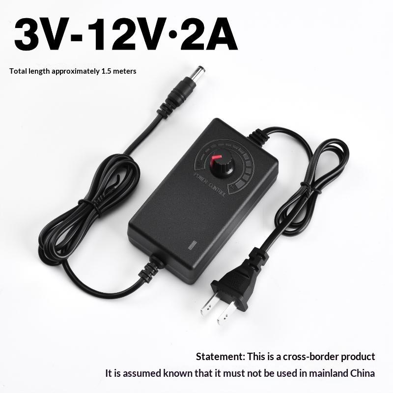 

1Pcs US Plug No Display Screen Voltage Regulated Adjustable Power Supply Adapter AC To DC 3V-12V 2A/3-24V 1A Universal Adapter
