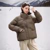 Small Down Jacket Short Three-button Bread Jacket Casual Jacket Stand-up Collar White Duck Down Jacket