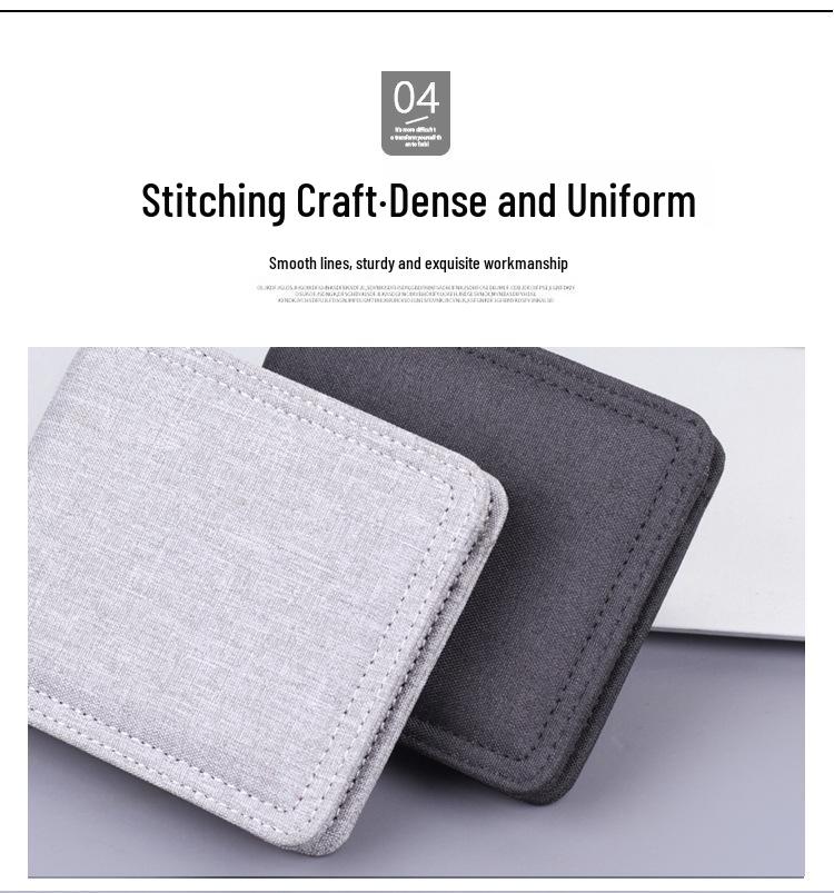 Men's Leather Canvas Zipper Wallet & Card Holder