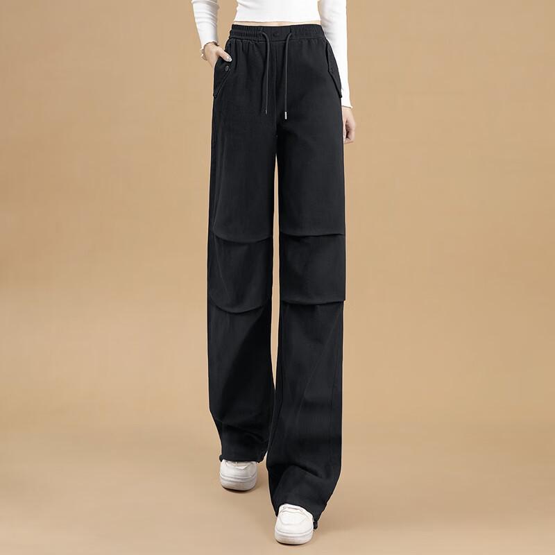 Sibaishe Women's High-Waist Drawstring Casual Pants