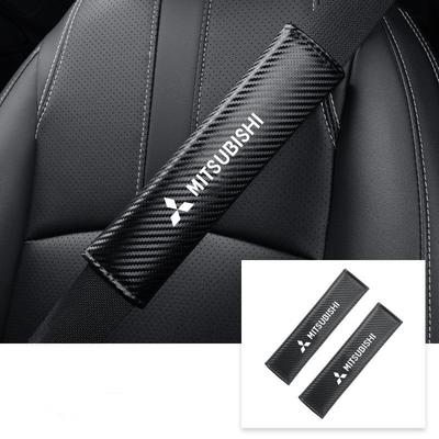 2pcs Car Seat Belt Cover Shoulder Protector Pads for Outlander Lancer 9 10 ASX L200 Pajero  Eclipse Auto Accessories