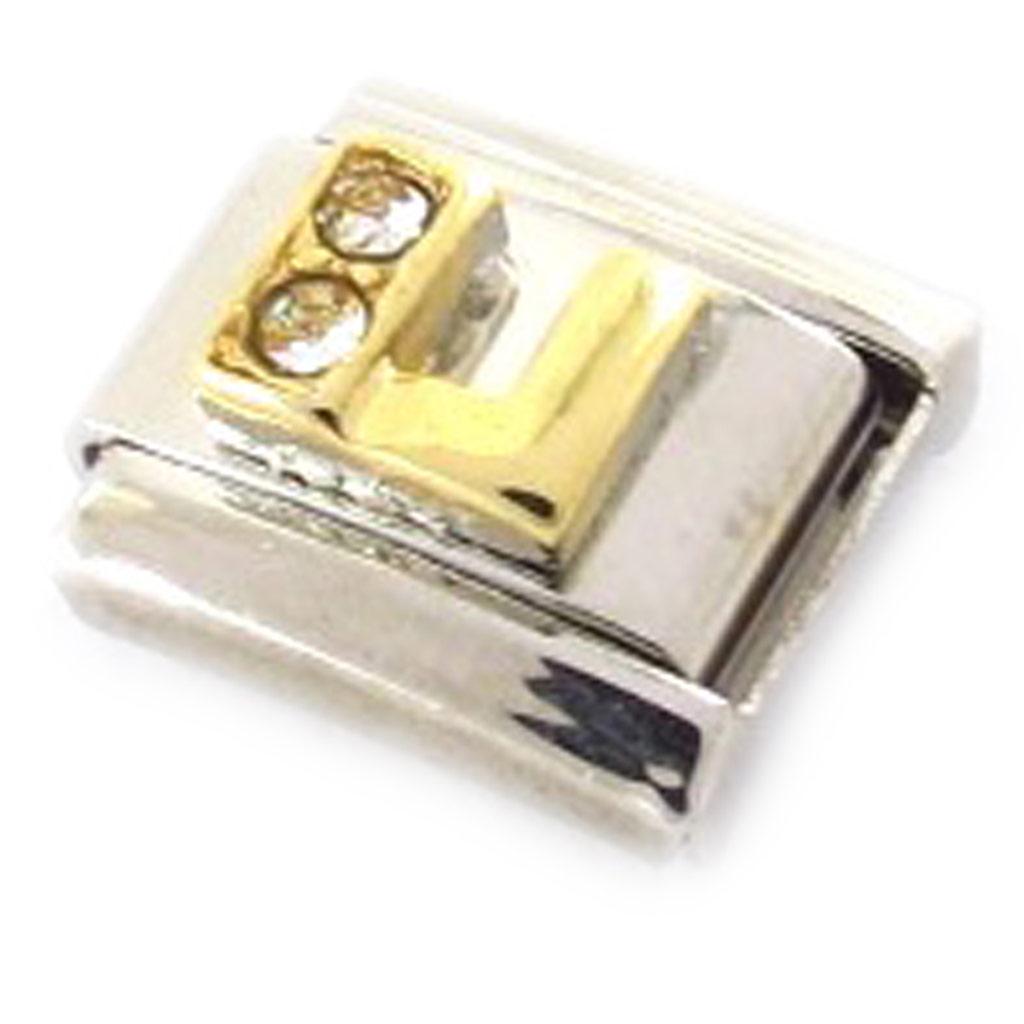 Les Trésors De Lily [C6075] - White Gold 'Letter U' Mesh