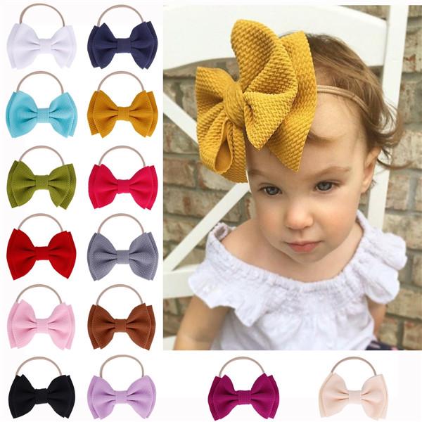 Loverly Bows Texture Top Knot For Girl Kids Wide Headband DIY Hair Band Headwrap