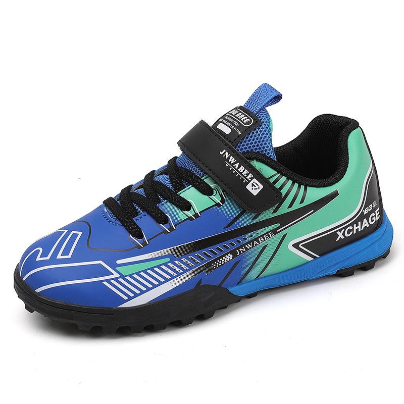 New Children's Velcro Football Training Shoes - No-Tie AGTF Sports Shoes for Students