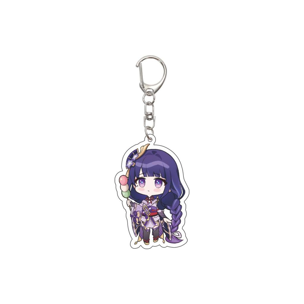 55MM Anime Genshin Impact Keychain Beelzebul Key Chain Acrylic Model Plate Christmas Gifts