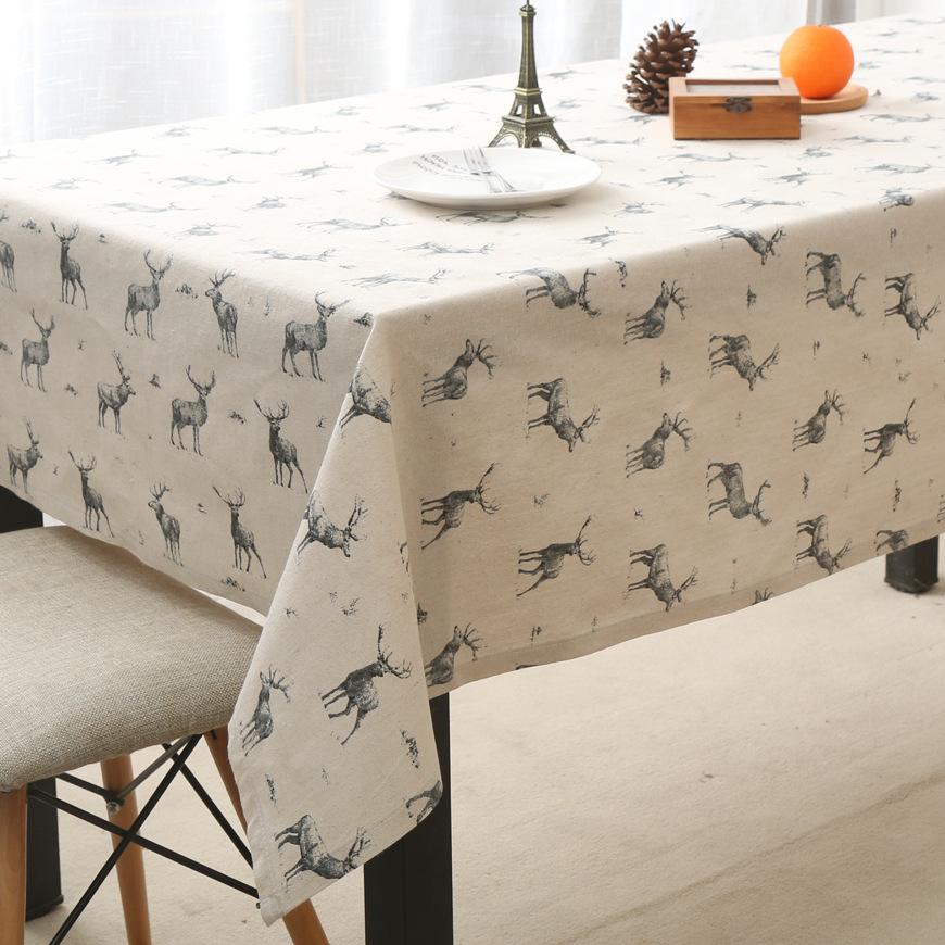 Elk Tablecloth Fabric Cotton And Linen Literature And Art Home Coffee Table Dining Table Cloth Rectangular Table Cloth Table Cloth Desk