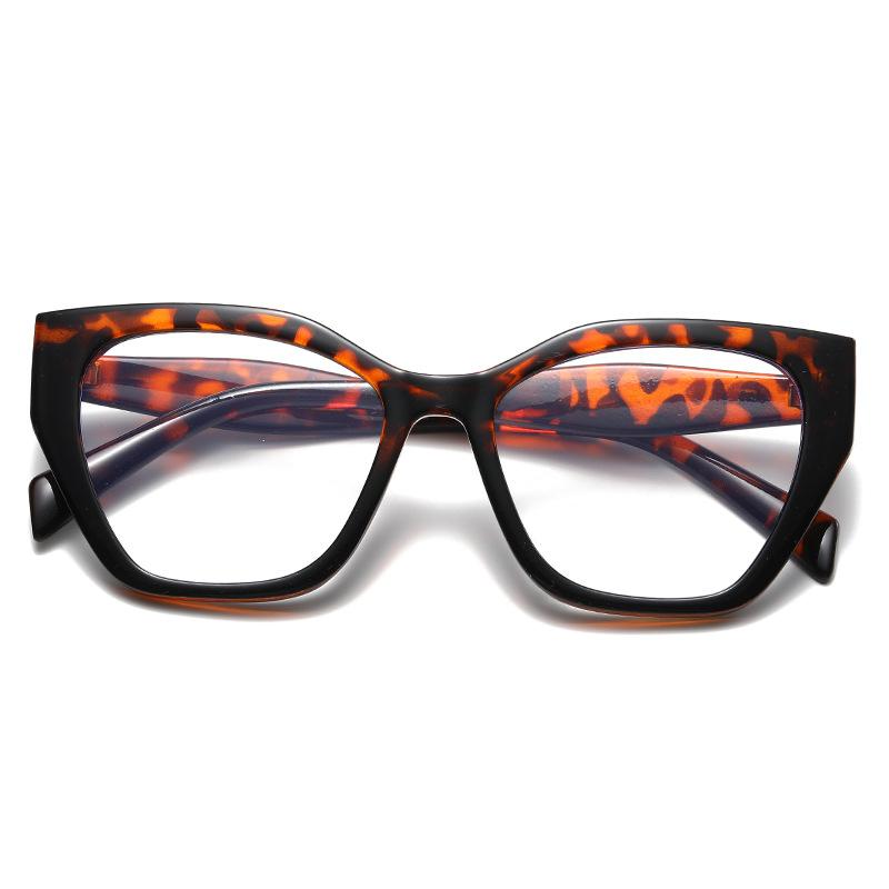 2023 Blue Light Blocking Plain Eyeglasses New Fashion Cat Eye Glasses Women's Fashion Contrast Color PC Trend Spectacles