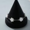Popular four-leaf clover shape inlaid black and white acrylic bracelet neck chain clothing accessories trinkets