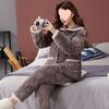 Pajamas Women's Winter Warm Winter Fleece Thickened Coral Fleece Three Layers of Cotton Autumn and Winter Women's Loungewear