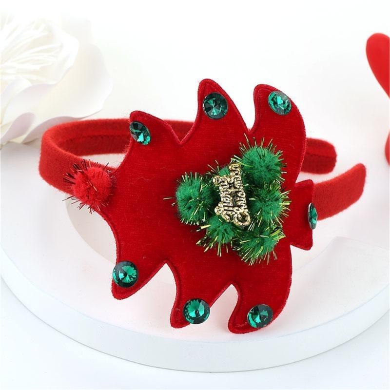 Christmas Decoration Plush Christmas Tree Headband Festival Celebration Headdress Christmas Hairhoop Party Accessories