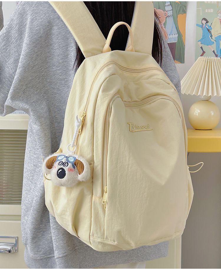 Korean Style Lightweight Backpack - Versatile Solid Color for Students and Women
