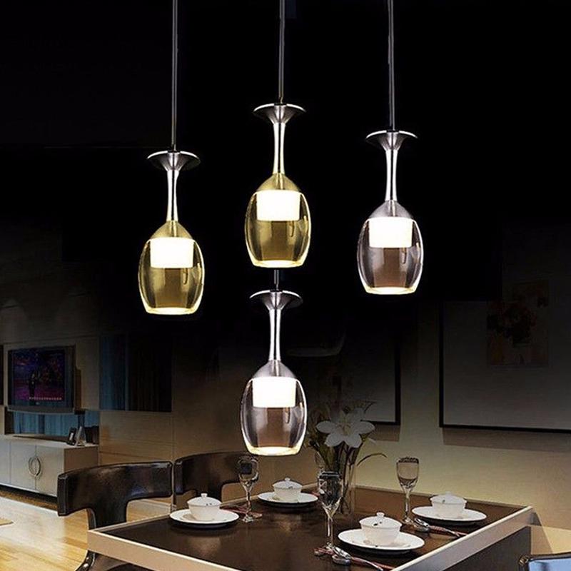 LED Modern Minimalist Creative Wine Glass Ceiling Light Pendant Lamp Fixture Lighting Chandelier