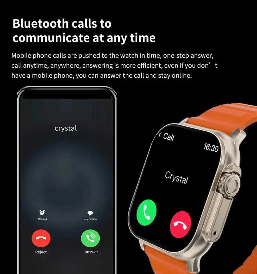 Original T800 Ultra Smart Watch Men 49Mm Series 8 Amoled Screen Nfc Compass Waterproof Watch Iwo Ultra 9 Smartwatch Set