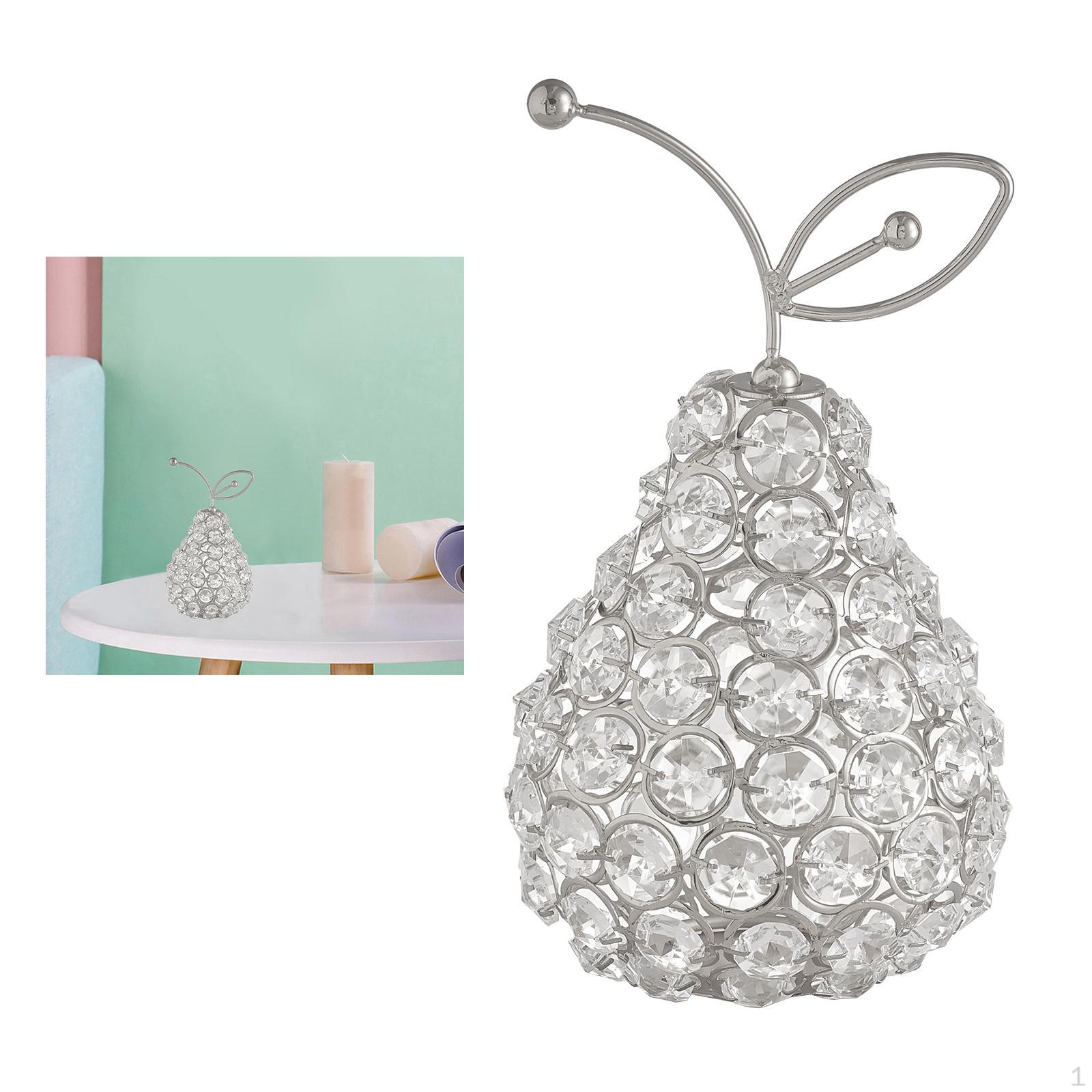 

Кришталеві фруктові прикраси, ручна робота, настільна центральна статуя, домашній декор Silver Pear A