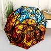 1pc Stained Glass Sphere Fashionable Auto Opening/Closing Folding Umbrella with 8 Bones, Windproof Portable, Daily Use209