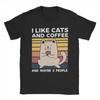 Men's T-Shirt I Like Cats And Coffee And Maybe 3 People 100% Cotton Tee Shirt Short Sleeve T Shirt Crew Neck Clothing Classic