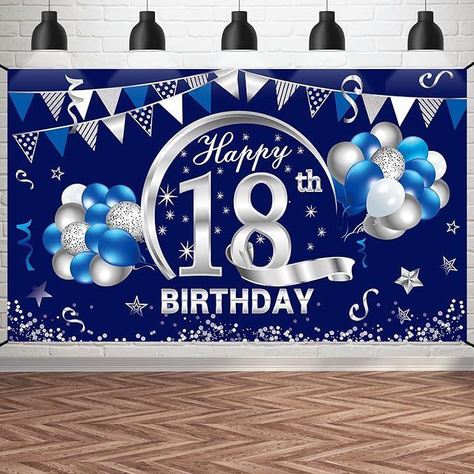 Decorazione per il 18° Compleanno Stendardo di Sfondo Oro Rosa Decorazione per Feste Sfondo Fotografico per Interni ed Esterni