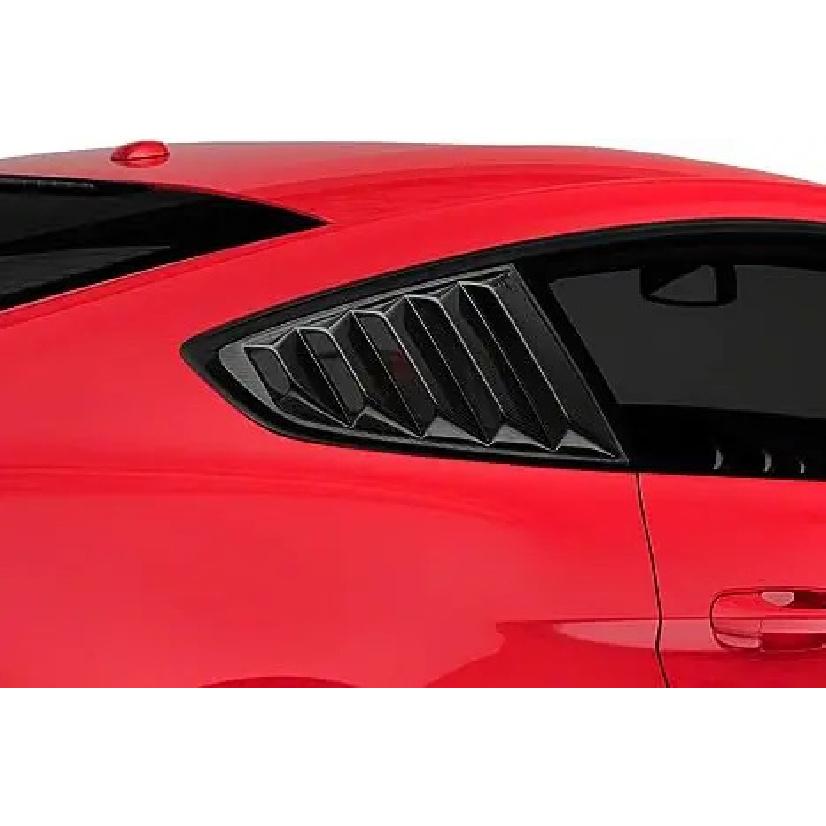 Rear Quarter Window Louvers For Ford Mustang 2015- Side Vent Shutter Cover Trim Car Accessories Carbon Fiber Look