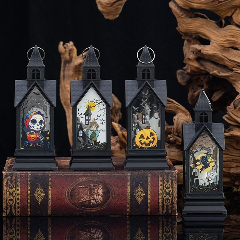 Warmes, saisonales Halloween-Akzentstück zum Aufstellen im Regal oder zum Aufhängen, Griff oben, für die Indoor-Party-Dekoration