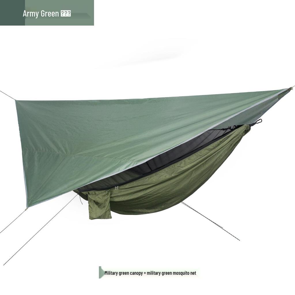 Mosquito Net Hammock with Sunshade Tarp - Outdoor Quick-Open Rainproof Set