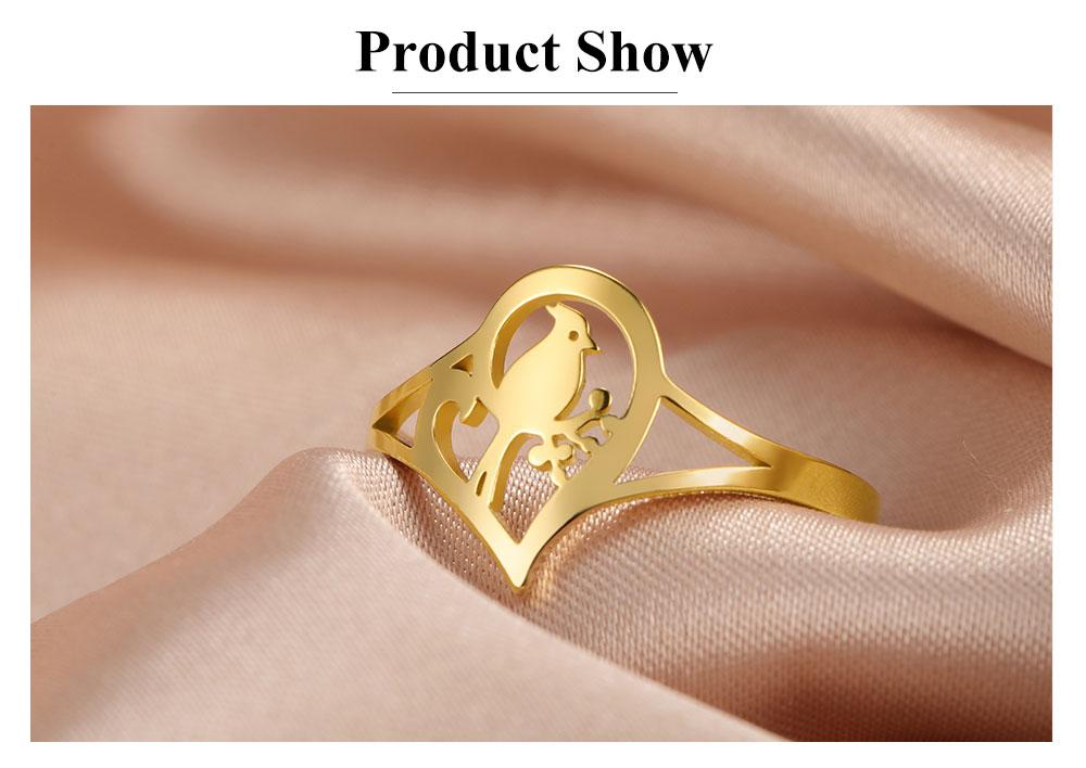Cazador Adjustable Bird Rings for Women Stainless Steel Cute Animal Open Rings Jewelry Birthday Mother's Day Gift 2026