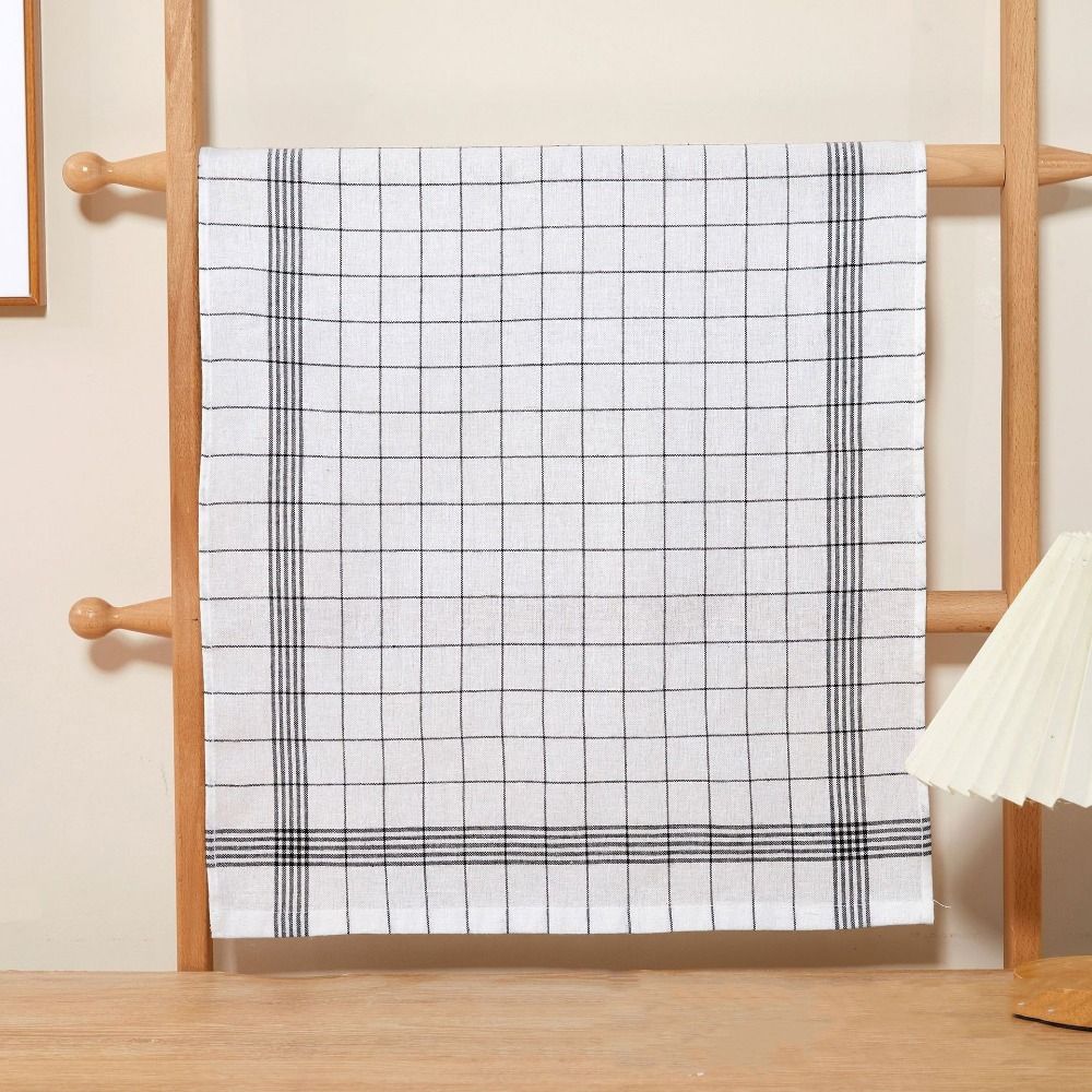 5PCS Quick Drying Kitchen Tea Towels Absorbent Stripes Rags Checkered Kitchen Towels For Kitchen