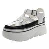 Little White Shoes for Women In the Summer of 2025, New Fashion Sandals, Hollow Thick Soles, 9 Cm Higher, Secretary Sticker Muffin Bottom