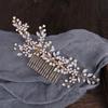 Bride Combs Silver Rhinestone Flower Headdress Gold Crystal Hair Dress Wedding Accessories Bridesmaid Headband Gift Headwear