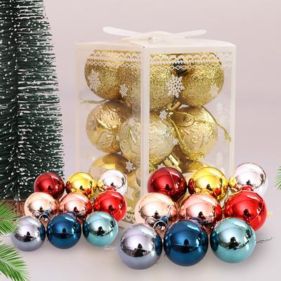1.57"/12ct Shatterproof Plastic Christmas Ball Ornaments Decorative Xmas Baubles Set Delicate for Wedding Thanksgiving Party