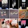 Korean Style 925 Silver Butterfly & Tassel Earrings with Zircon, Rhinestone, and Pearl Accents for Autumn/Winter.