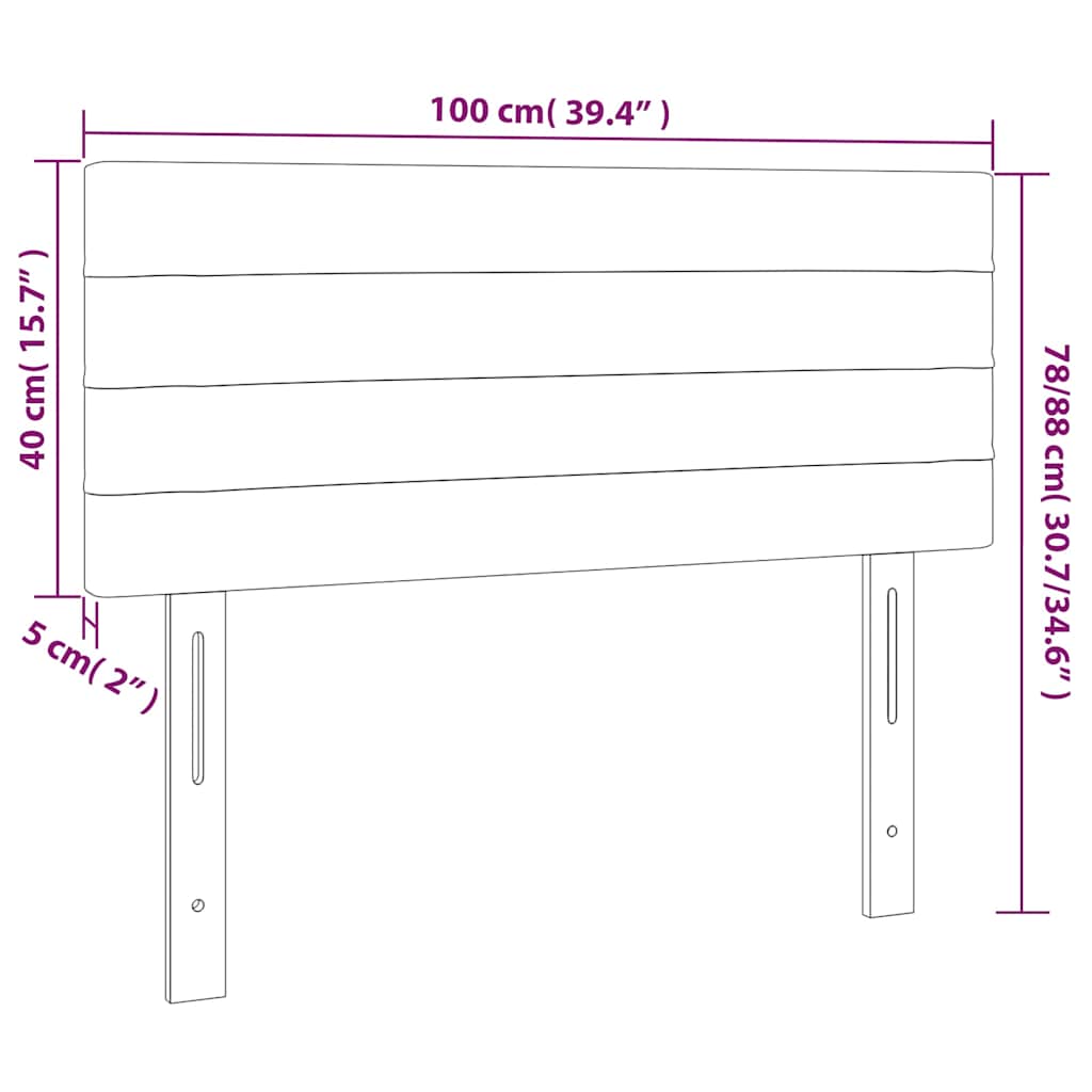 vidaXL LED Kopfteil Taupe 100x5x78/88 cm Stoff