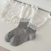 Lace Socks Women'S Spring And Summer Thin Ballet Storm Point Mid-Tube Cotton Socks Miu Series Versatile Breathable Stacking Socks