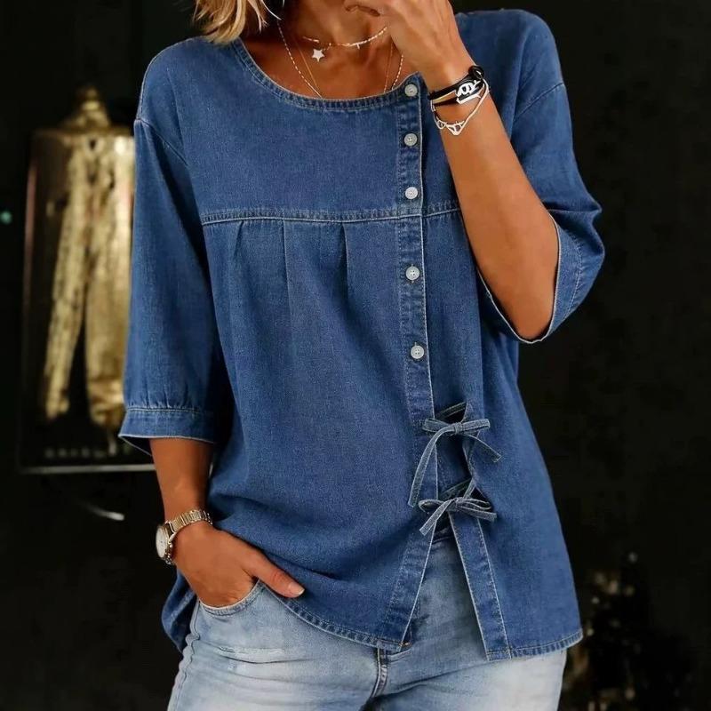 GMXIA Moda Donna Bluse e Camicie Casual a Manica 3/4 con Scollo O