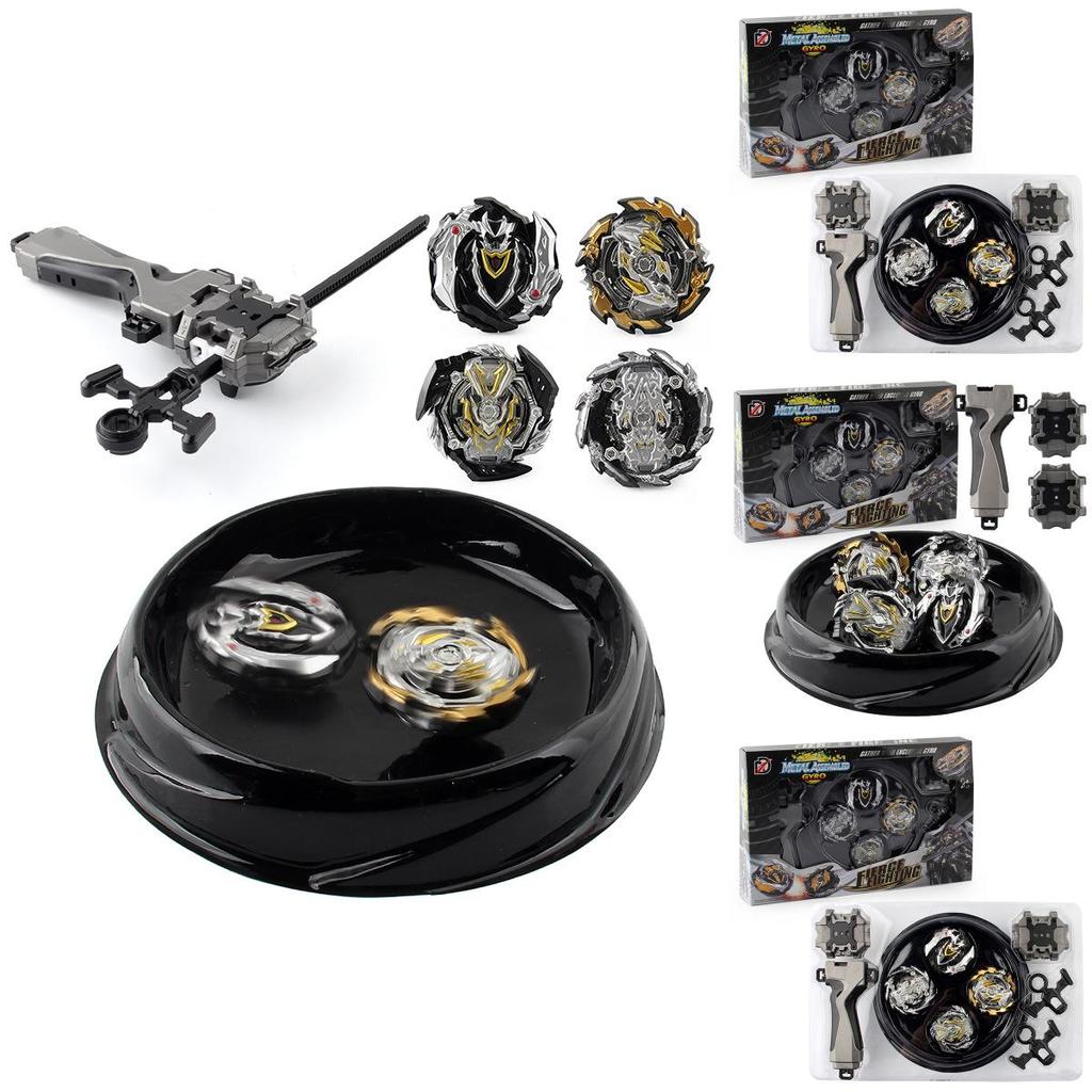 Xd168-30b Limited Edition Black Warrior Alloy Spinning Top Duel Set For Kids