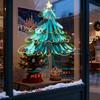 Christmas Tree Electrostatic Stickers, Festive Window Decorations for Shopping Malls, Atmosphere Glass Door Stickers