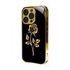 Electroplated Glass Designed Phone Case Gilded Rose Pattern Design For iPhone 17 Air 16 15 14 13 12 Pro Max Plus Hard Shell