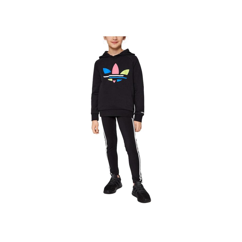 adidas Originals Kids' Colorful Trefoil Hoodie Black H32388