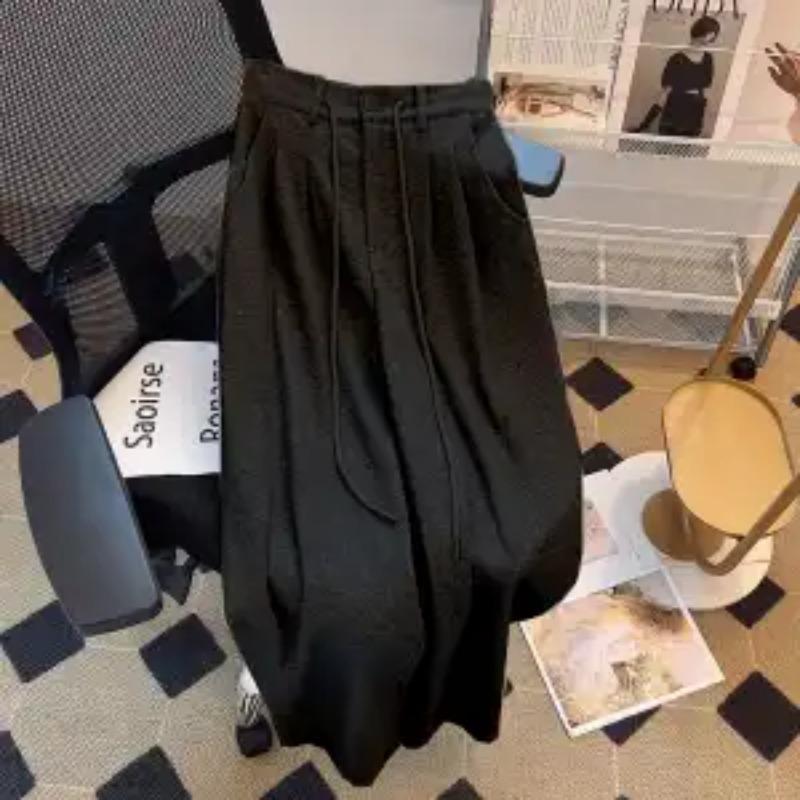 Narrow Version of Sports Pants Women In Spring Autumn New Straight High Waist Versatile Wide-leg Drooping Sweatpants