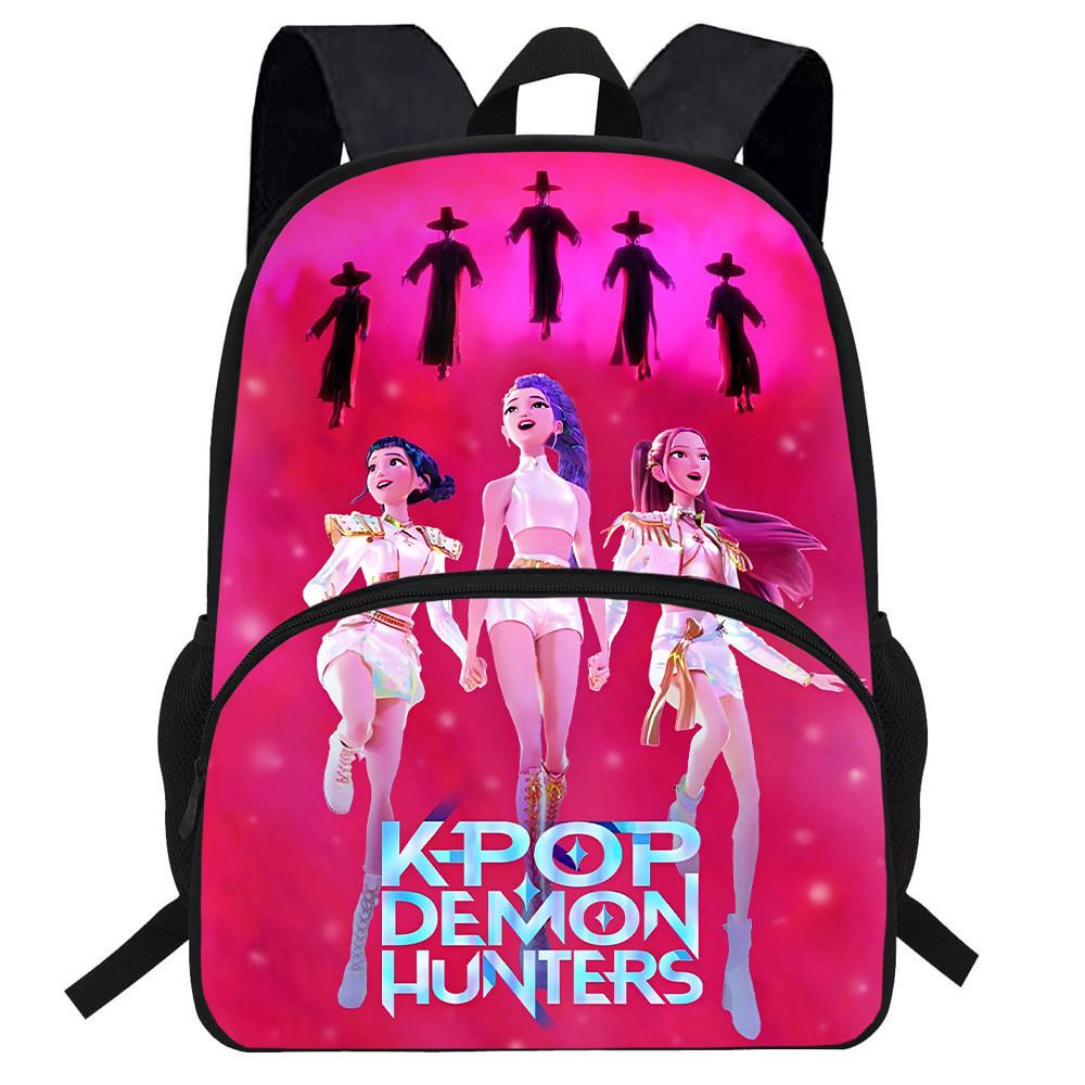 Hunters Demon Kpop Cartoon School Backpack Durable Material Anti Shock Students