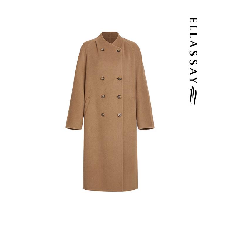 ELLASSAY Women's Premium Camel Wool Coat