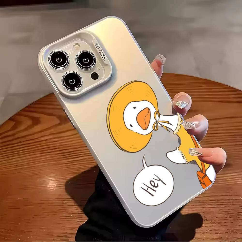 cute duck couple wallpaper Phone Case For iPhone 17,16,15,14,13,12,11,Pro Max,Plus Candy Silver Cover