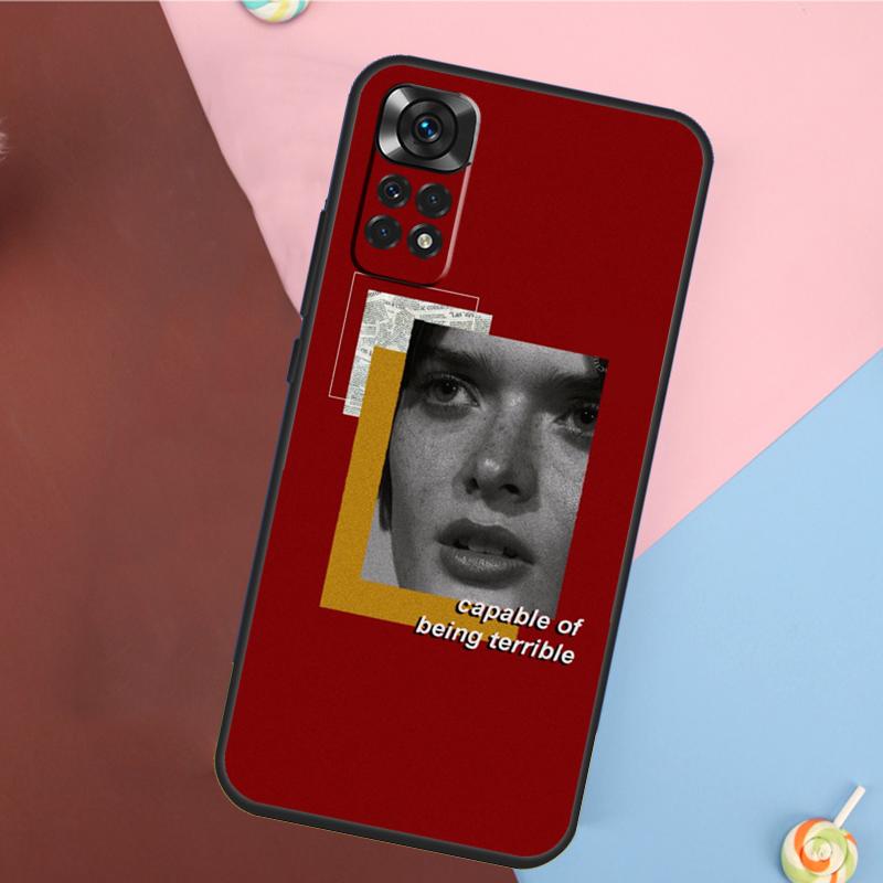 Red Aesthetics Doodles Art Cover For Xiaomi Redmi Note 14 13 12 9 10 11 Pro 9S 10S 11S 12S Redmi 14C 10C 12C 13C Case